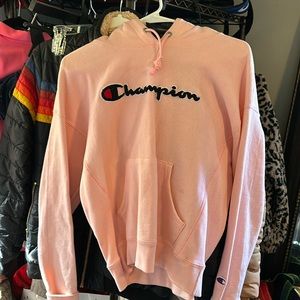 Baby Pink Champion Cropped Hoodie